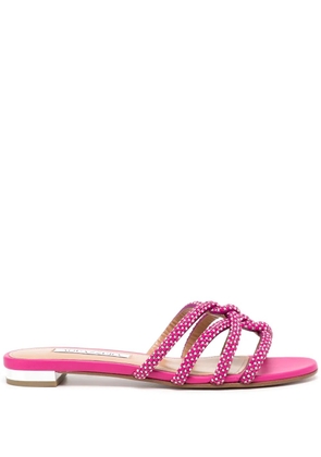 Aquazzura crystal-embellished flat sandals - Pink