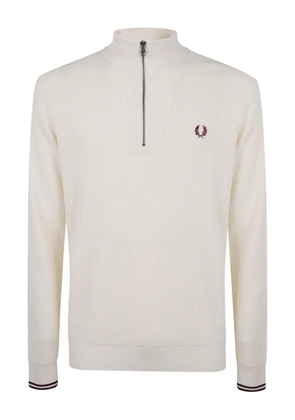 Fred Perry half-zip waffle sweater - Neutrals