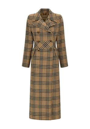 Valentino Garavani houndstooth wool coat - Brown