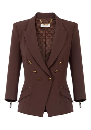 Elisabetta Franchi double-breasted gold-button jacket - Brown