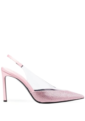 Sergio Rossi 120mm crystal-embellished pointed pumps - Pink