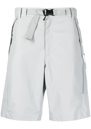 C.P. Company logo-print belted-waist shorts - Grey