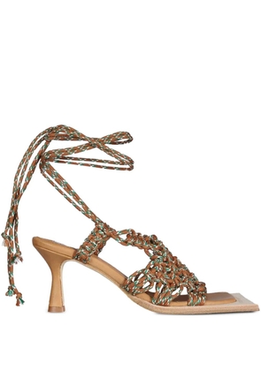 Miista 35mm self-tie heeled sandals - Brown