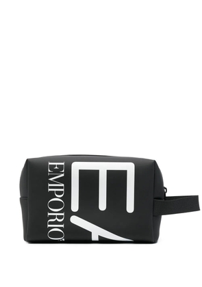 Ea7 Emporio Armani logo-print wash bag - Black