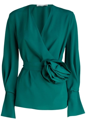 SIMONA CORSELLINI flower-detailing blouse - Green