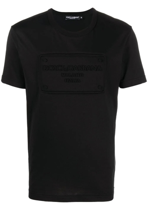Dolce & Gabbana logo-embossed cotton T-shirt - Black