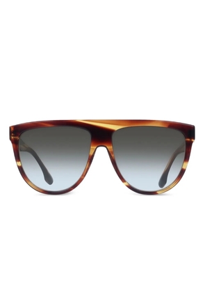 Victoria Beckham Eyewear striped rectangle sunglasses - Brown