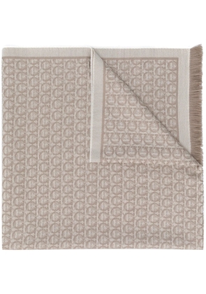 Ferragamo Gancini-pattern scarf - Neutrals