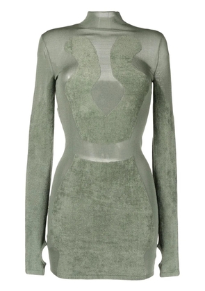Dion Lee Chenille intarsia mini dress - Green
