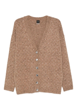 PINKO rhinestone-embellished cardigan - Neutrals
