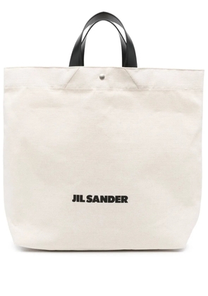 Jil Sander logo-print cotton tote bag - Neutrals