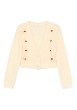 Alessandra Rich V-neck cropped cardigan - Yellow