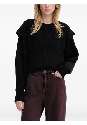 IRO ribbed-shoulder wool sweater - Black