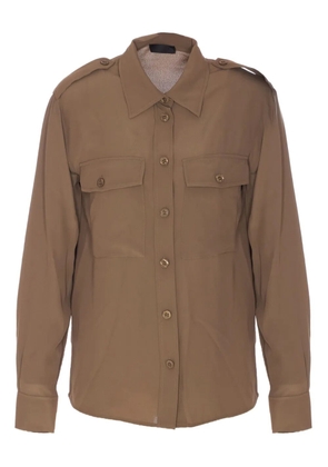 LIU JO epaulettes shirt - Brown