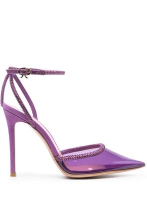 Gianvito Rossi Plexi 110mm crystal-embellished pumps - Purple