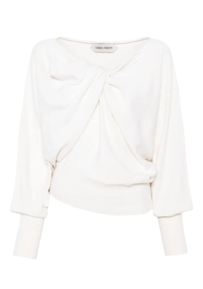 Alberta Ferretti twist-front sweater - Neutrals