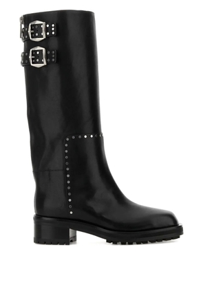 Jimmy Choo 50mm Brooklyn KB buckle studded boots - Black