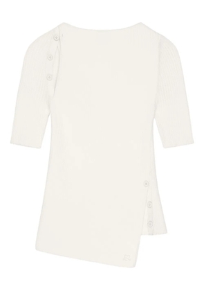 Courrèges cut-out ribbed-knit top - White