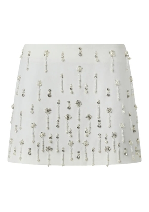 PINKO beaded-embellished mini skirt - White