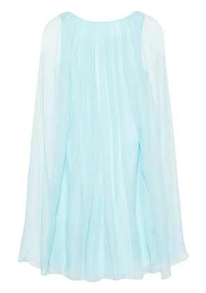 Max Mara sheer-overlay silk cape dress - Blue