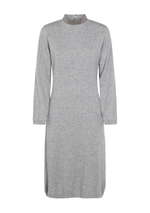 Fabiana Filippi mock-neck long-sleeve dress - Grey