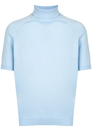 Ports V short sleeve turtle neck sweater - Blue