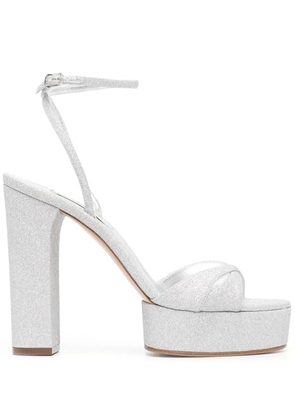 Casadei Betty Citylight 130mm platform sandals - Silver