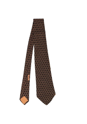 Hermès Pre-Owned horseshoe-print tie - Black