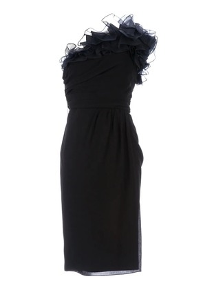 Giambattista Valli ruffled one-shoulder dress - Black