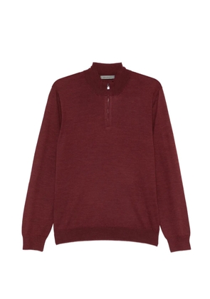 Corneliani zip-up mock-neck sweater - Red