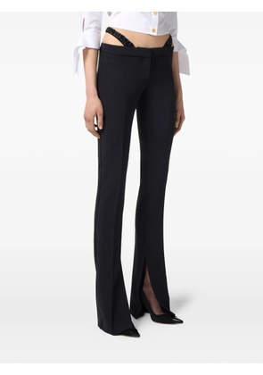 Elisabetta Franchi crystal-embellished straight-leg trousers - Black