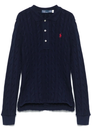 Polo Ralph Lauren cable-knit cotton polo shirt - Blue