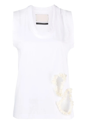 Calcaterra cut-out-detail cotton vest - White