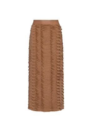 TWP Sylkie ruffled midi skirt - Brown