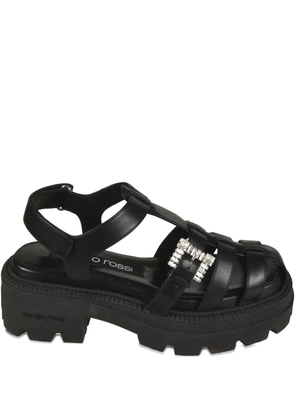 Sergio Rossi Twenty crystal-embellished platform sandals - Black