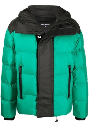DSQUARED2 zip-pockets hooded padded jacket - Green