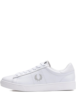 Fred Perry logo-embroidery leather sneakers - White