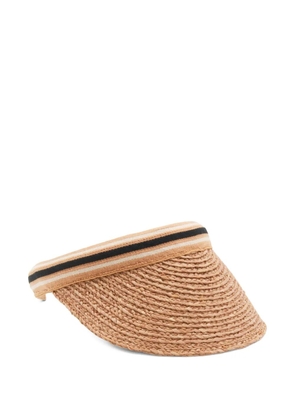 Helen Kaminski Bianca 8 striped raffia visor hat - Neutrals