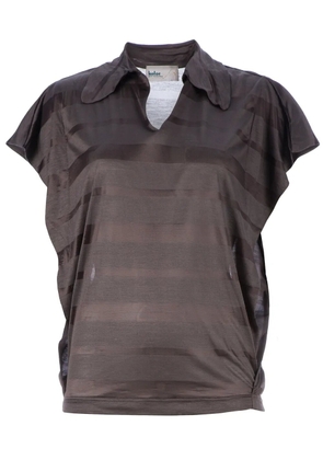 Kolor striped open collar blouse - Grey