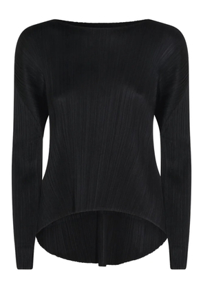 Pleats Please Issey Miyake pleated long-sleeved top - Black