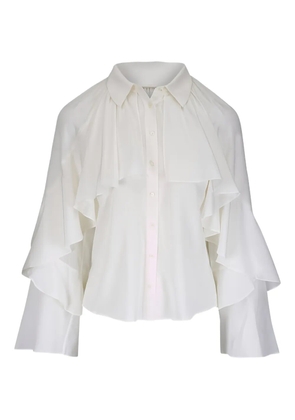 Veronica Beard Demaris ruffled bell-sleeve shirt - Neutrals
