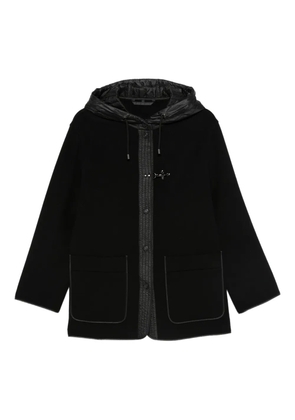 Fay hooded toggle-fastening coat - Black