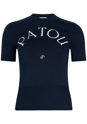 Patou logo-jacquard knitted T-shirt - Black