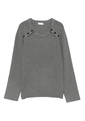 LIU JO ribbed button-detailed sweat - Grey