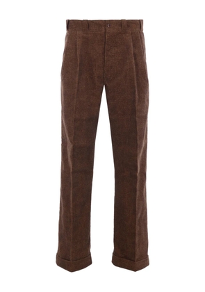 TAIGA TAKAHASHI pleat-detail corduroy trousers - Brown