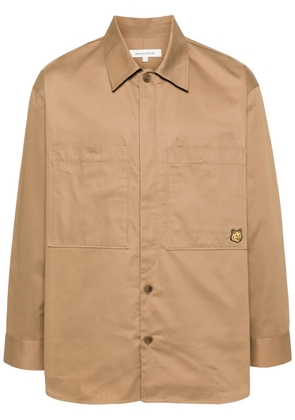 Maison Kitsuné Fox Head gabardine overshirt - Neutrals