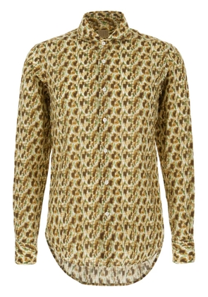 4FF abstract-print cotton shirt - Neutrals