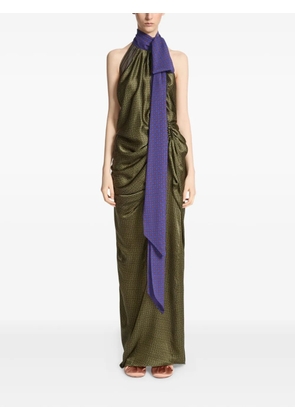 DRIES VAN NOTEN draped print silk dress - Green