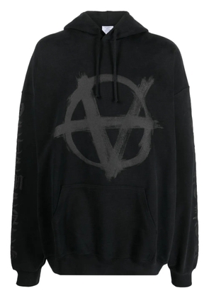 VETEMENTS graphic-print cotton hoodie - Black
