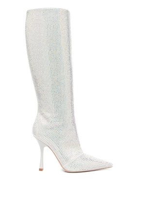 LIU JO x Leonie Hanne knee-high rhinestone boots - Grey